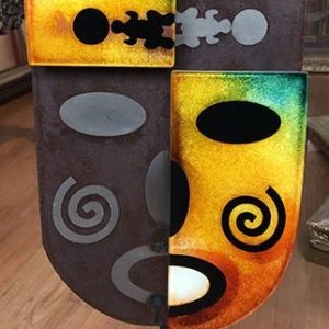 MASCARA CON VIDRIO AMARILLO Y VERDE