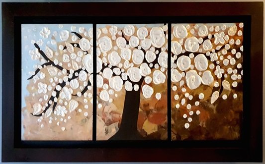 1021.jpg TRIPTICO ARBOL DE LA PAZ, TECNICA MIXTA, ACRILICO Y YESO SOBRE TABLA - Image 1