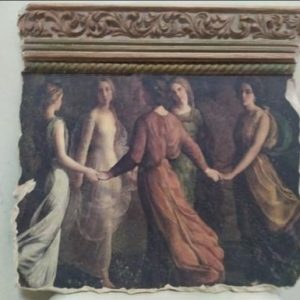 FRESCO REPLICA DE MURAL EUROPEO, MOTIVO DAMAS DANZANDO, CERTIFICADO ARKEOLOGY