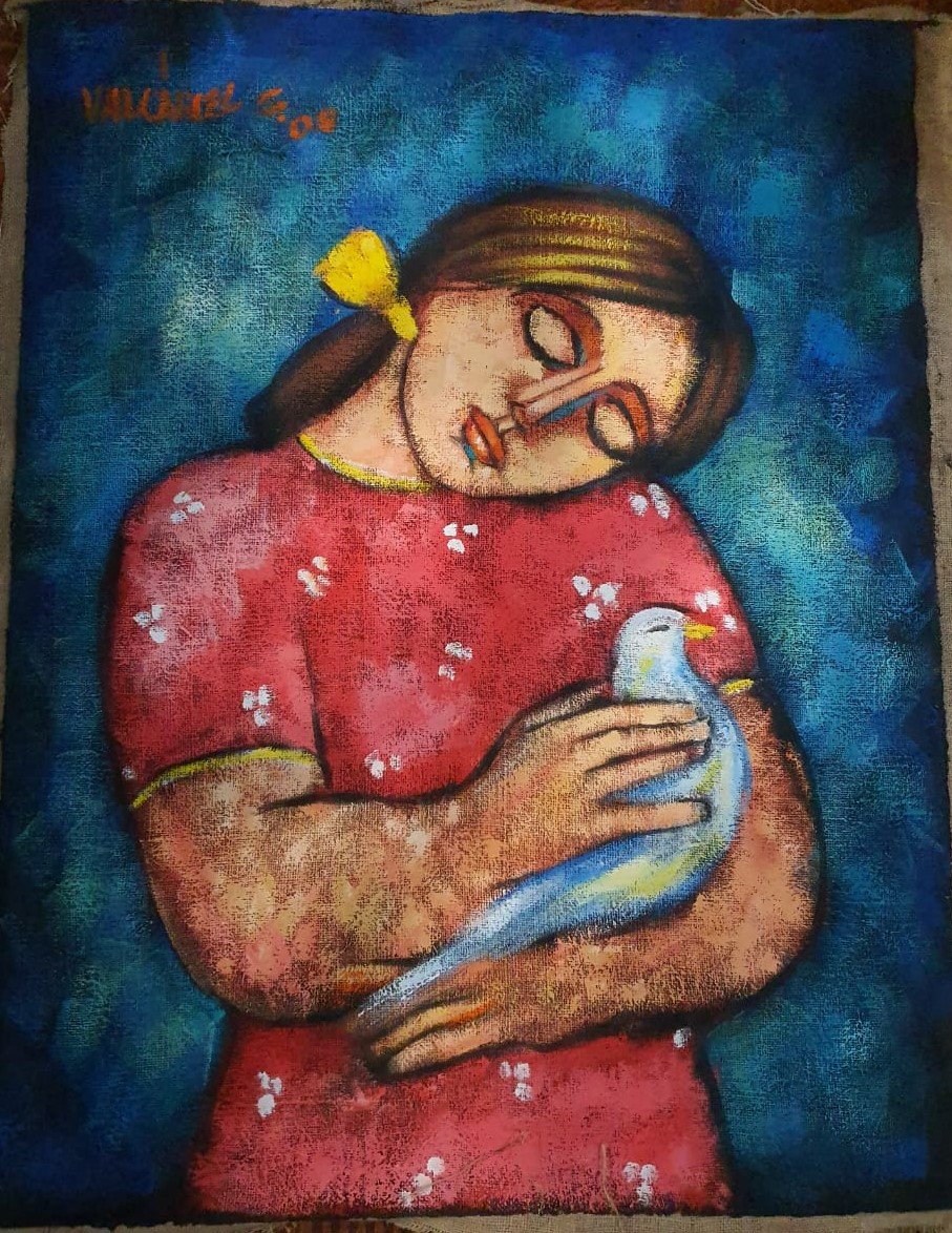 1176.jpg OLEO SOBRE YUTE, MARIA LA PAZ, ALVARO VALCARCEL - Image 1