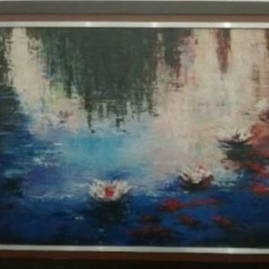 OLEO SOBRE LIENZO, LAGO DE LOTOS