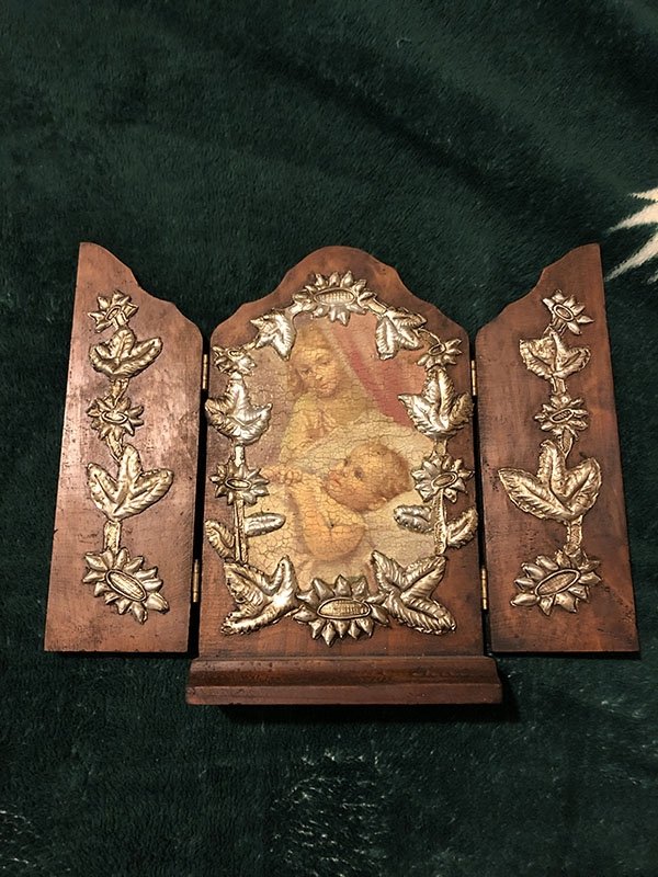 175-e1570840527566.jpg VIRGEN CON NI?O JESUS REPUJADA EN PLATA - Image 1