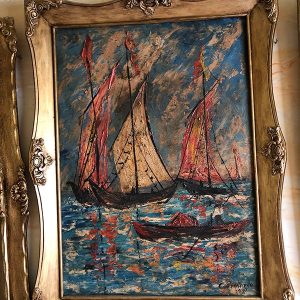 3 VELEROS GRANDES SOBRE EL MAR