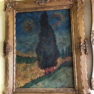 ARBOL SOBRE COLINA MARCO DORADO