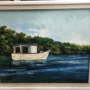 BARCO BLANCO EN RIO DE SELVA