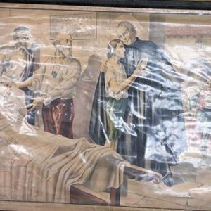 LEYENDAS BIBLICAS PINTADOS EN PAPEL SOBRE TELA EN CUARTO DE ENFERMO