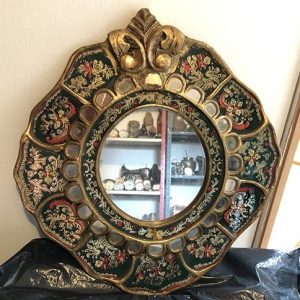 ESPEJO ROMBOIDE CON CETRO REDONDO Y MINI ESPEJOS