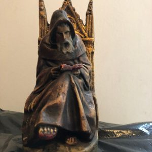 SAN FRANCISCO LEYENDO LIBRO EN SILLA DE IGLESIA