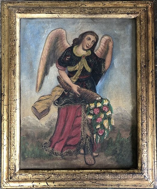 402-e1576034064645.jpg ARCANGEL CON FLORES ROJAS Y AMARILLAS HACIA ABAJO - Image 1