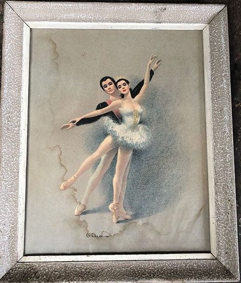 409-e1576033905345.jpg PAREJA DE BAILARINES AMBOS EMPINADOS MARCO BLANCO - Image 1