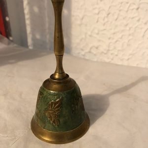 CAMPANA COLOR VERDE Y DORADA