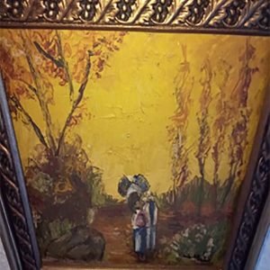 PINTURA FONDO AMARIILO BOSQUE