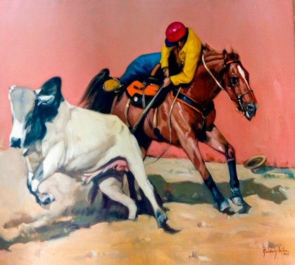 794.jpg ESCENA DE COLEO TORO BLANCO - Image 1