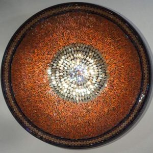 ESPECTACULAR PLATO MOTIVO LAGRIMAS BRILLANTES, DE PARED, AZTECA