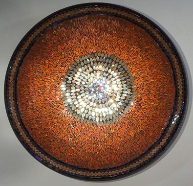 828.jpg ESPECTACULAR PLATO MOTIVO LAGRIMAS BRILLANTES, DE PARED, AZTECA - Image 1