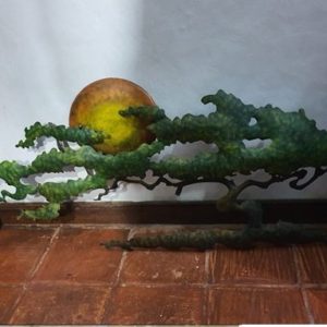 PAISAJE SOL Y ARBOL EN PERFIL METAICO PARA EXTERIORES