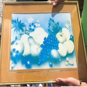 LITOGRAFIA BODEGON, ENMARCADA MARCO DORADO EN ALUMINIO