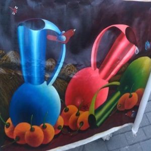 JARRAS DE LUZ, OLEO SOBRE LIENZO DE MIGUEL DE LA ESPRIELLA GRAN NOBLE