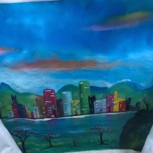 LA CIUDAD NOCTURNA, OLEO SOBRE LIENZO DE JUAN CARLOS JARAMILLO HOYOS