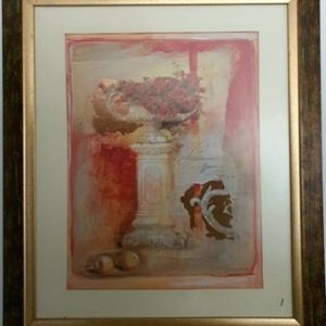 COPA ANTIGUA FULL COLOR, RETOQUE LIMINILLA DE ORO LITORGRAFIA, MARCO DORADO