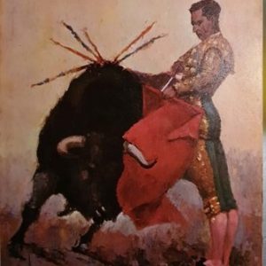 ADORNO, PASO DE TOREO, OLEO SOBRE LIENZO